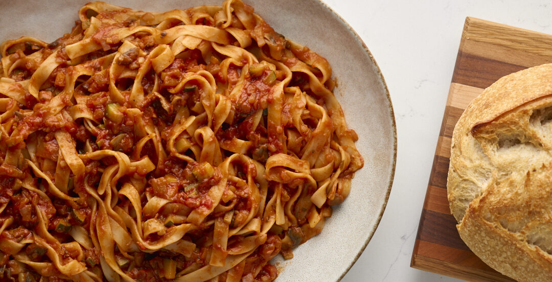 Vegetable Bolognese with Tagliatelle